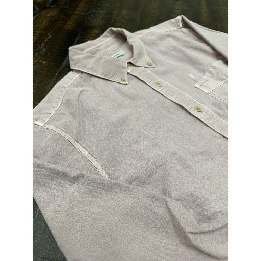 Outerknown Shirt Mens Small Pink Solid Long Sleeve Button Down Organic Cotton